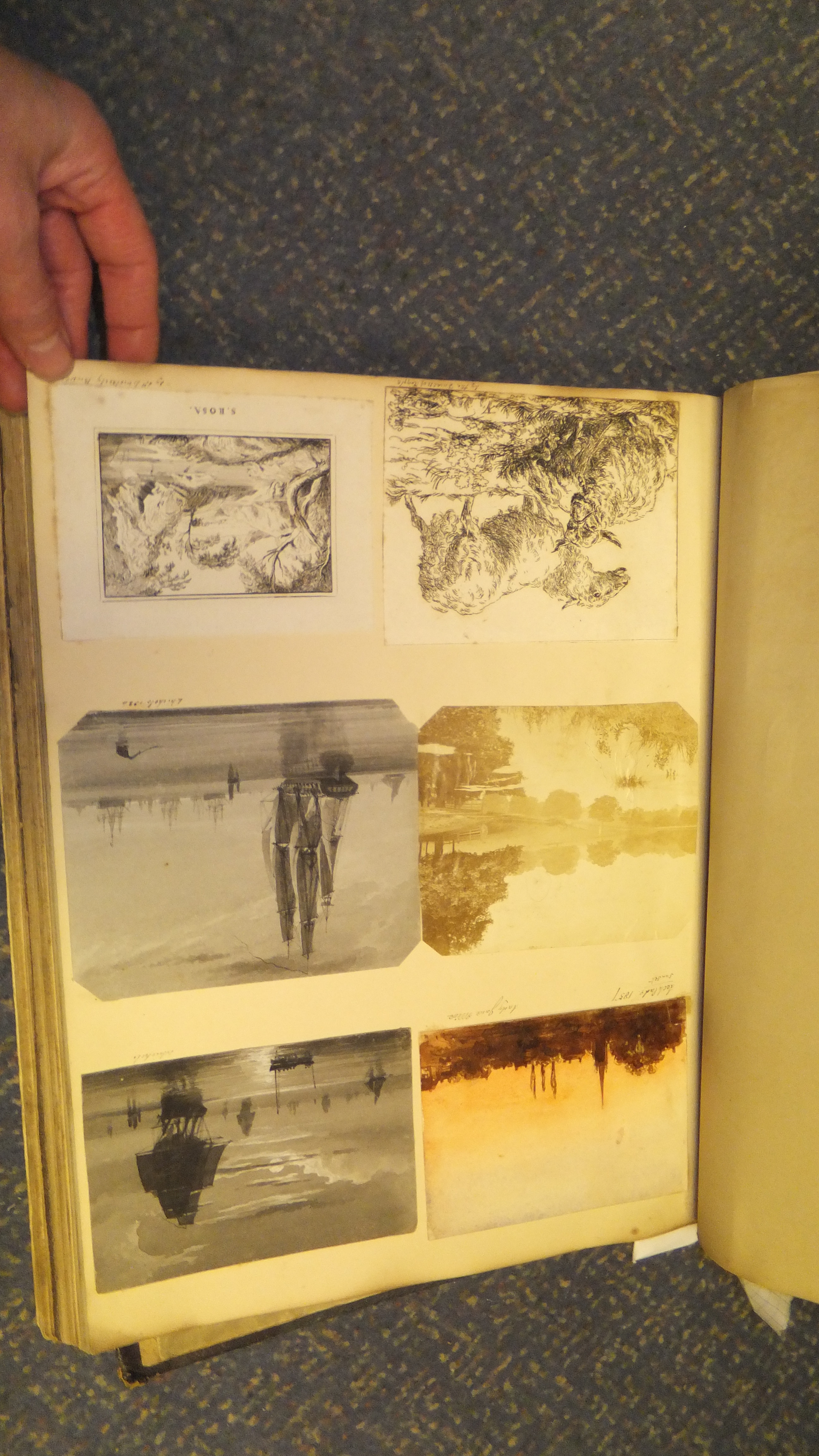 A scrapbook containing various watercolours, engravings, etchings, etc, - Image 32 of 52