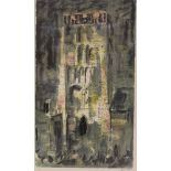 AFTER JOHN PIPER (1903-1992) "South Lopham", study of a church tower, screen print in colours,