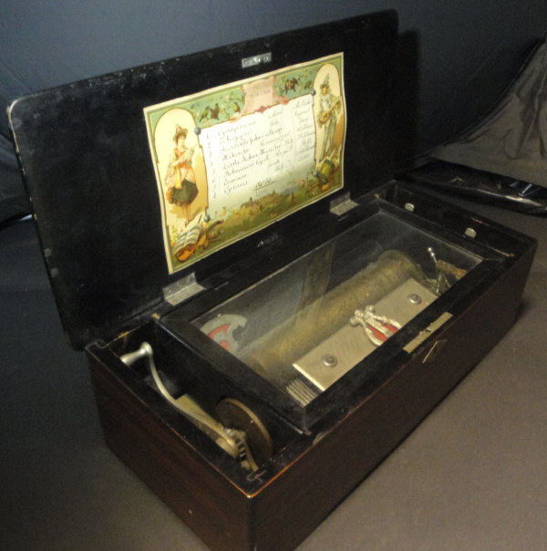 A 19th Century rosewood cased 8 air musical box with 8" cylinder (Numbered 71426) and inlaid floral - Image 6 of 29