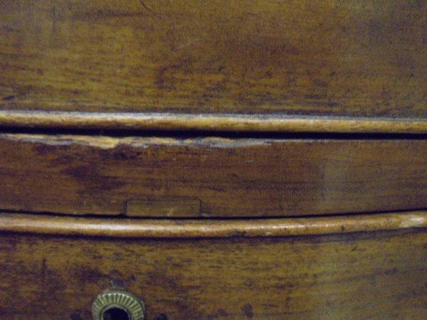 A George III serpentine fronted mahogany chest of four graduated drawers, - Image 8 of 18