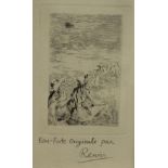 AFTER RENOIR (1841-1919) "On the beach", etching, signed within plate,