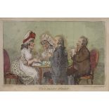 AFTER JAMES GILLRAY (1757-1815) "Two penny whist", 14 cm x 33 cm, "A decent story",