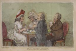 AFTER JAMES GILLRAY (1757-1815) "Two penny whist", 14 cm x 33 cm, "A decent story",