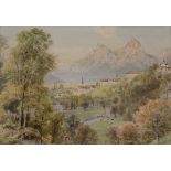 EBENEZER WAKE COOK (1843-1926) "The Mythen from Brunnen Lake of Lucern",