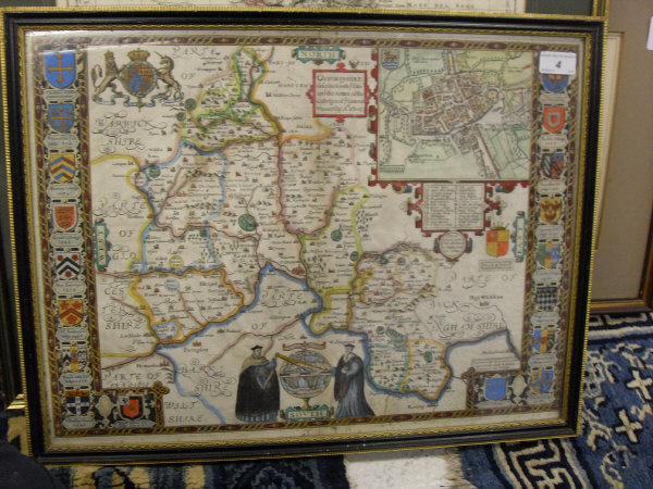 AFTER JOHN SPEEDE (1552-1629) "Oxfordshire decribed with Ye Cite and the Arms of the Colleges of - Image 4 of 23