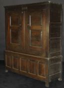An 18th Century oak press cupboard,