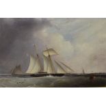 ROBERT STRICKLAND THOMAS (1787-1853) "Twin masted sailing vessel approaching harbour with further