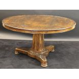 An early Victorian rosewood breakfast table,