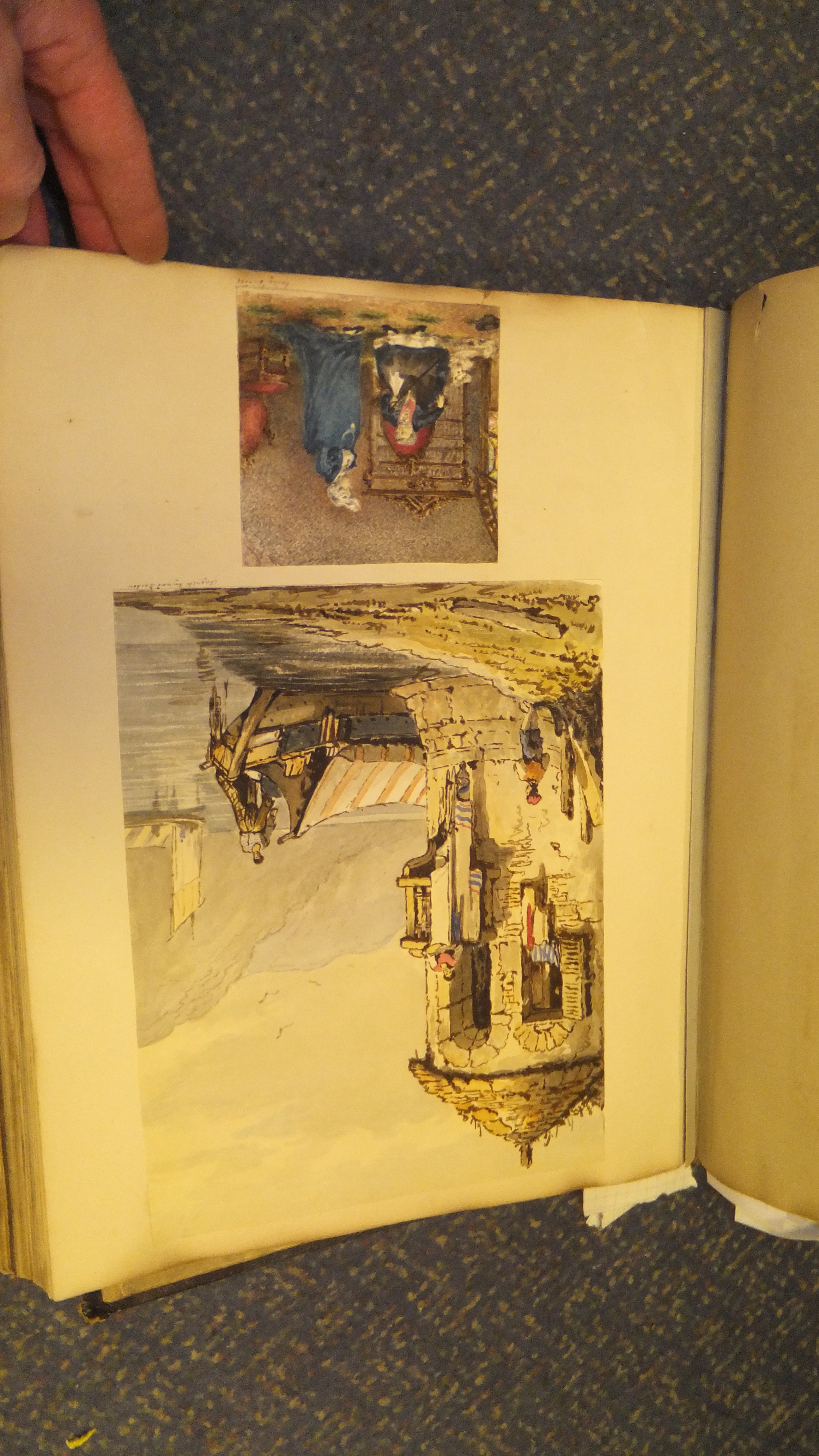 A scrapbook containing various watercolours, engravings, etchings, etc, - Image 30 of 52