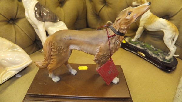 Two boxes of sundry china and assorted decorative wares to include various figurines of greyhounds, - Image 8 of 13