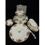 A quantity of Royal Albert "Old Country Roses" chinaware including a sauceboat and stand,