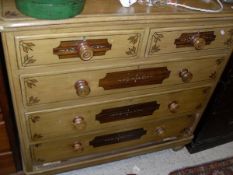A painted Victorian chest of drawers,