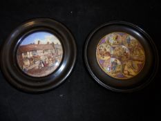 Two Pratt ware pot lids including "Shakspeare's House Henley St.