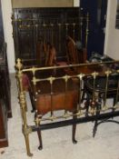 A Victorian brass double bed frame