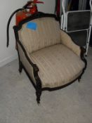 A circa 1900 mahogany framed salon chair,