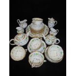 A New Chelsea "Nell Gwyn" pattern part tea service comprising tea pot, cream jug, milk jug,