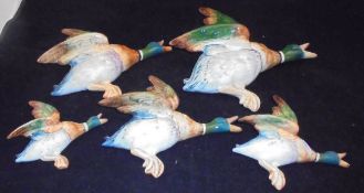 A set of five graduated Beswick mallard wall plaques CONDITION REPORTS Largest duck