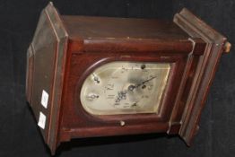 A circa 1900 mahogany cased mantle clock,