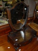 A Victorian mahogany and strung toilet mirror,