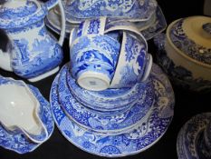 A collection of Copeland Spode's Italian blue and white wares to include tureen and cover,