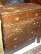 A painted Victorian Pine Campaign style chest,