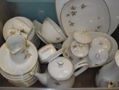 A Royal Ceramics Japan "Benita" pattern part dinner service including serving platters, tureens,