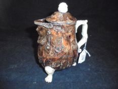 A circa 1770 solid agate ware milk jug and cover,