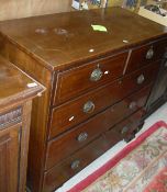 A Victorian mahogany and inlaid square front chest of drawers,