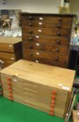 A 20th Century pine collector's chest of eight drawers,