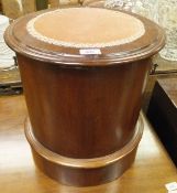 A Victorian mahogany cylindrical commode stool (converted)