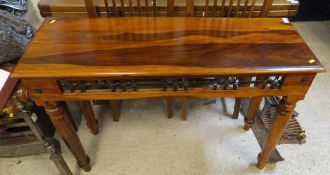 An Eastern hardwood hall table with turned legs