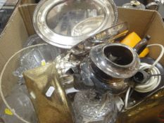 WITHDRAWN A collection of assorted dressing table wares to include two cut glass powder bowls and