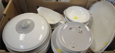 A box containing various Royal Doulton "Forest Pine" dinner wares