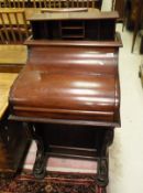 A modern mahogany Davenport desk in the Victorian style with pop up stationery compartment and