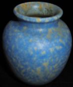 A Ruskin Pottery mottled blue ground vase inscribed to base "1932"