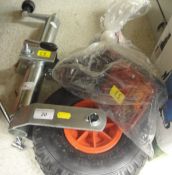 A pneumatic jockey wheel and a magnetic trailer light set*