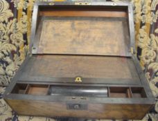 A Victorian mahogany and brass inlaid writing slope,