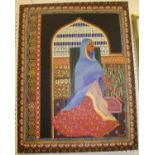 MAHEL "Study of lady in Middle Eastern interior", oil on canvas, signed lower right,