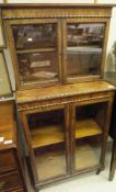 A Victorian and mahogany side cabinet,