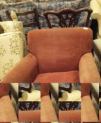 A Laura Ashley armchair in terracotta upholstery,