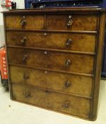 A Victorian mahogany chest of two short over four long graduated drawers on a plinth base