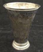 A Victorian silver vase of simple flared form in the Arts and Crafts style,