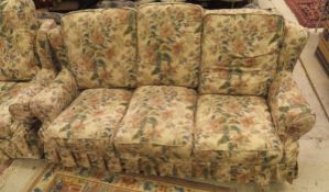 A Laura Ashley living room suite comprising three seat sofa,