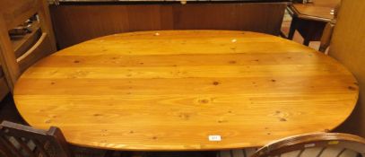 A modern pine D-end dining table,