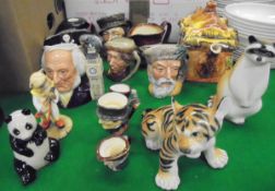 A collection of Royal Doulton small character jugs including Sam Weller, Old Charley,