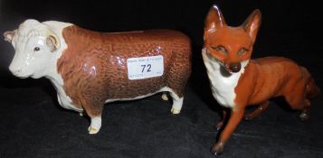 A Beswick figure of a Hereford bull in the form of a money box,