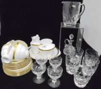 A Royal Doulton "Royal Gold" pattern tea service comprising six cups and saucers and tea plates,