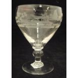 A Victorian engraved glass rummer,