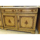 A Victorian washstand with white marble three quarter galleried top upon a base of two short