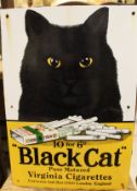 Enamel sign advertising Black Cat cigarettes